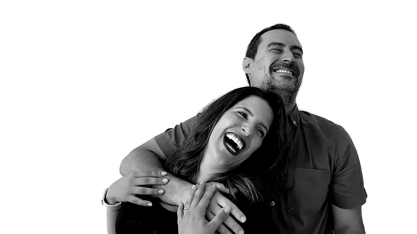 Sofia e Pedro a rir